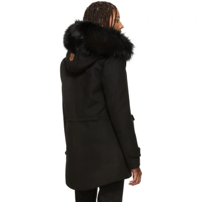 Shop Mackage Black Wool Alexa Down Coat