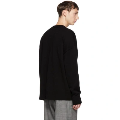 Shop Christian Dada Black Wool Big Face Sweater