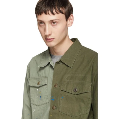 Shop John Elliott Green Distorted Military Shirt