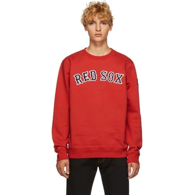Shop Marcelo Burlon County Of Milan Red Red Sox Edition Sweatshirt In Redblu