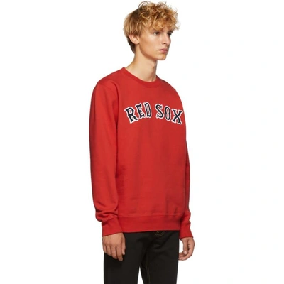 Shop Marcelo Burlon County Of Milan Red Red Sox Edition Sweatshirt In Redblu