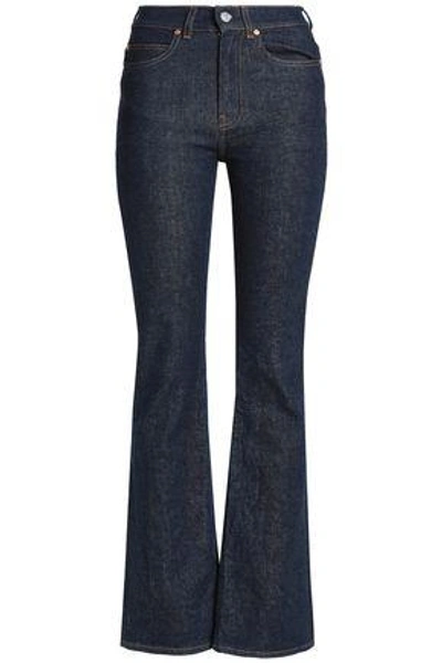 Shop Acne Studios High-rise Bootcut Jeans In Dark Denim