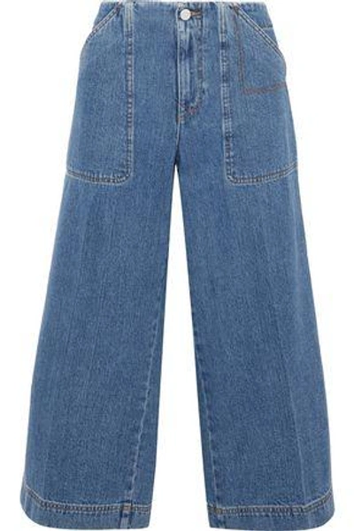 Shop Acne Studios Woman Texa Denim Culottes Mid Denim