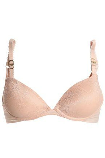 Shop Stella Mccartney Woman Lace Underwired Bra Peach