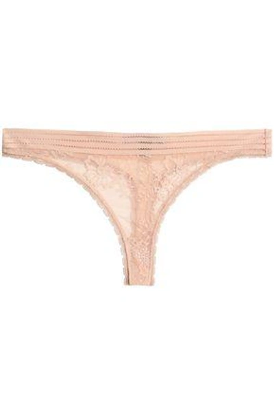 Shop Stella Mccartney Woman Lace Thong Peach