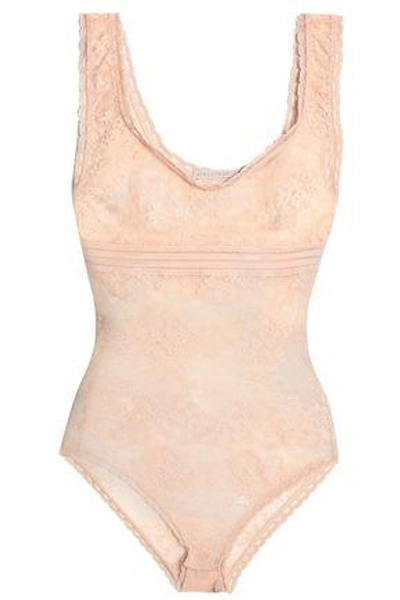 Shop Stella Mccartney Woman Lace Bodysuit Peach