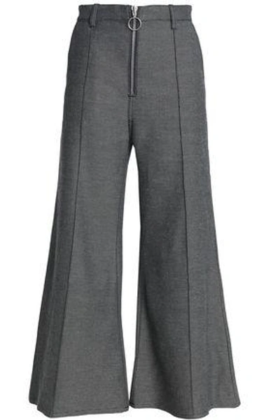 Shop Marques' Almeida Cotton-blend Twill Wide-leg Pants In Dark Gray