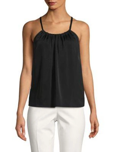 Shop Vince Gathered Scoopneck Cami Top In Black