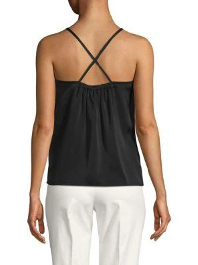 Shop Vince Gathered Scoopneck Cami Top In Black