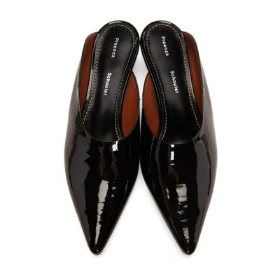 Shop Proenza Schouler Black Patent Mule Kitten Heels In 999 Black