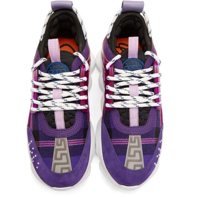 Shop Versace Purple Chain Reaction Sneakers In Dmcvl Purpl
