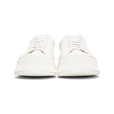 Shop Jil Sander White Chunky Platform Sneakers In 101 White