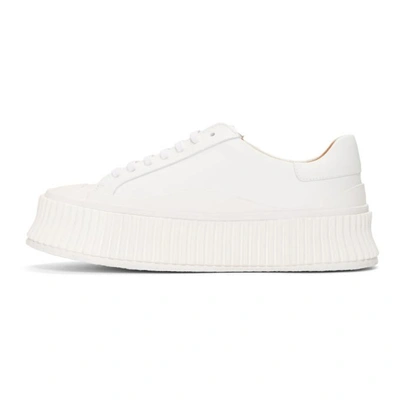 Shop Jil Sander White Chunky Platform Sneakers In 101 White