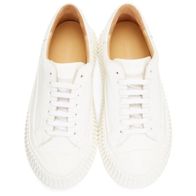 Shop Jil Sander White Chunky Platform Sneakers In 101 White