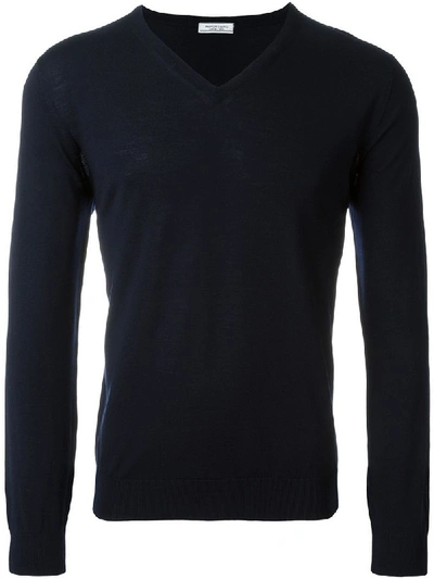 Shop Fashion Clinic Timeless V-neck Sweater In Blue