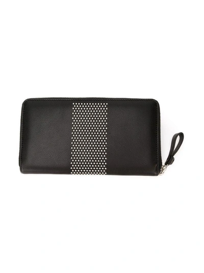 Alexander Mcqueen Studded Zip Around Wallet In Black
