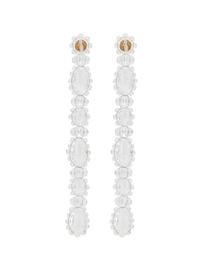 Shop Simone Rocha Crystal Long Drop Earrings - Neutrals