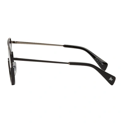 Shop Yohji Yamamoto Black Round Wire Frame Sunglasses In 002 Black