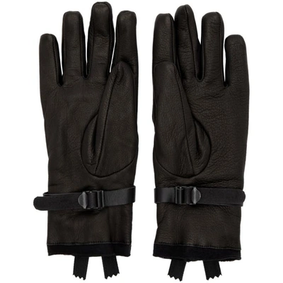 Shop The Viridi-anne Black Leather Zipper Gloves In A-black