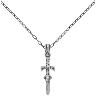 Shop Luka Sabbat X Monini Silver Black Diamond Sword Necklace
