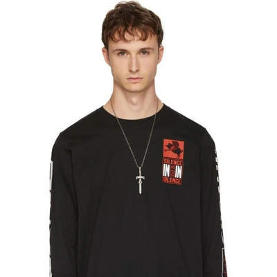 Shop Luka Sabbat X Monini Silver Black Diamond Sword Necklace