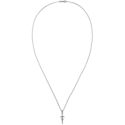 Shop Luka Sabbat X Monini Silver White Diamond Sword Necklace
