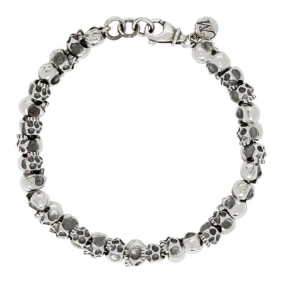 Shop Luka Sabbat X Monini Silver Mini Skulls Bracelet
