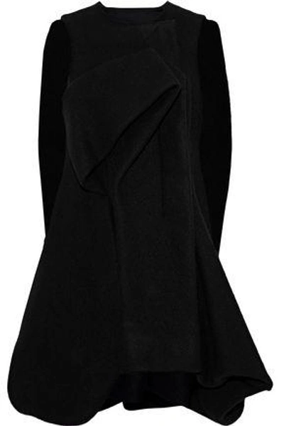 Shop Rick Owens Woman Oversized Cape-effect Brushed-wool Coat Black
