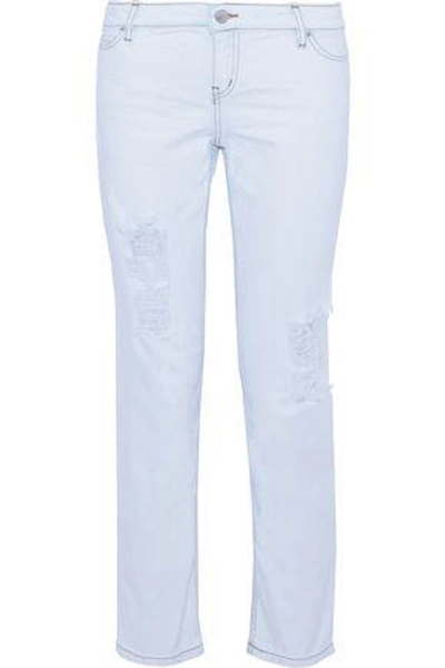 Shop Iro Woman Kalou Distressed Low-rise Straight-leg Jeans White