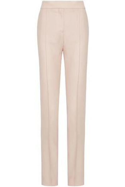 Shop Stella Mccartney Woman Anna Wool-piqué Straight-leg Pants Pastel Pink