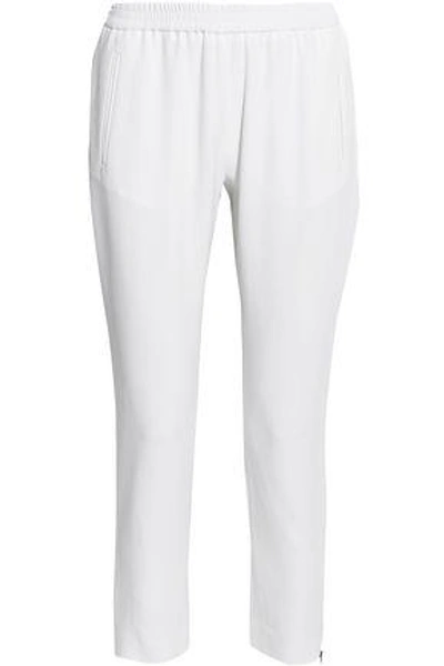 Shop Stella Mccartney Tamara Cropped Crepe Tapered Pants In White