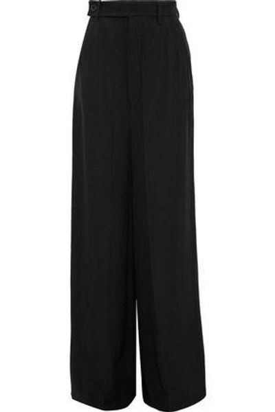 Shop Rick Owens Woman Astaire Bell Crepe Wide-leg Pants Black