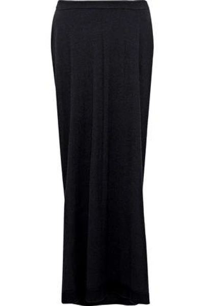 Shop Rick Owens Asymmetric Cashmere-blend Maxi Skirt In Black