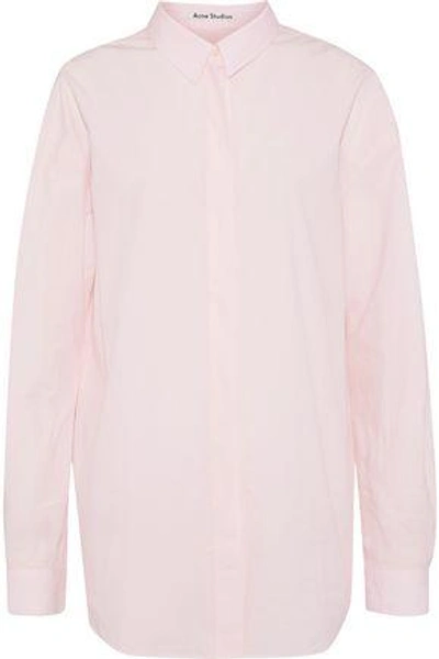 Shop Acne Studios Woman Bela Cotton-poplin Shirt Pastel Pink