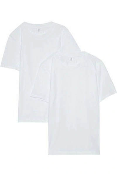 Shop Acne Studios Set Of Two Dorla Cotton-jersey T-shirts In White