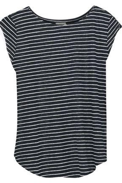 Shop Joie Woman Adelise Striped Linen-jersey Top Black