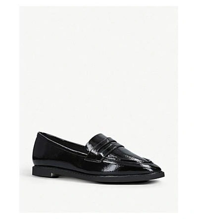 Shop Kg Kurt Geiger Moby Faux-patent Leather Loafers In Black