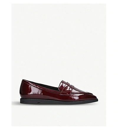 Shop Kg Kurt Geiger Moby Faux-patent Leather Loafers In Red/dark