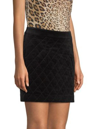 Shop Frame Quilted Velvet Mini Skirt In Noir