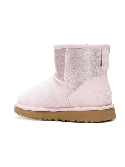 Shop Ugg Classic Mini Logo Sparkle Boots In Pink