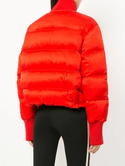 Shop Alexander Mcqueen Puffed Bomber Jacket - Red