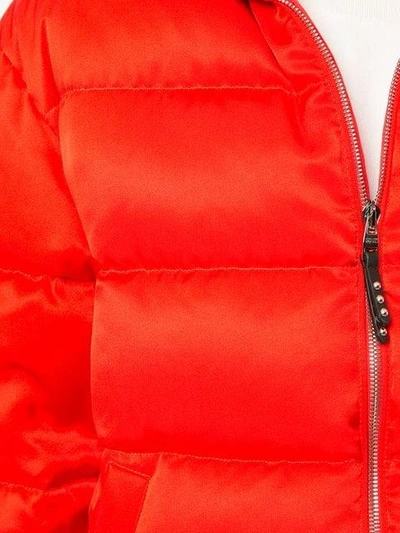 Shop Alexander Mcqueen Puffed Bomber Jacket - Red