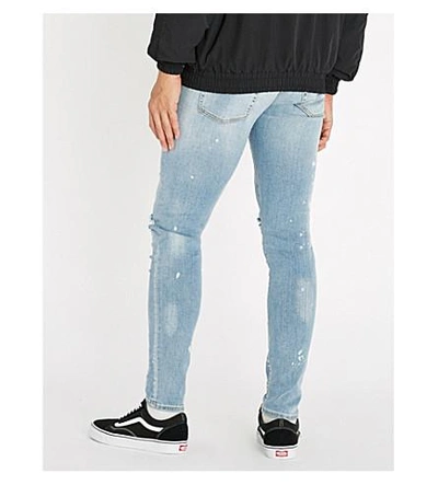 Shop Represent Destroyer Ripped Slim-fit Skinny Jeans In Blue