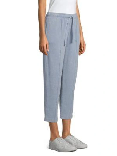 Shop Atm Anthony Thomas Melillo Croma Cotton Pull-on Cropped Joggers In Blue