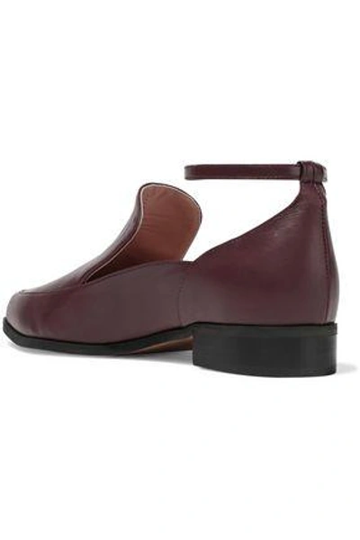 Shop Iris & Ink Woman Tonya Leather Loafers Burgundy