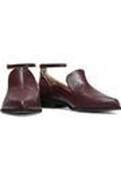 Shop Iris & Ink Woman Tonya Leather Loafers Burgundy