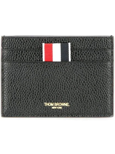 Shop Thom Browne Grosgrain Trim Cardholder - Black