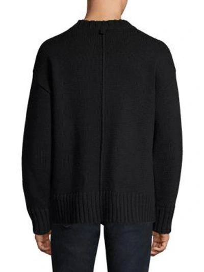 Shop Ovadia & Sons Cowboy Intarsia Knit Sweater In Black White