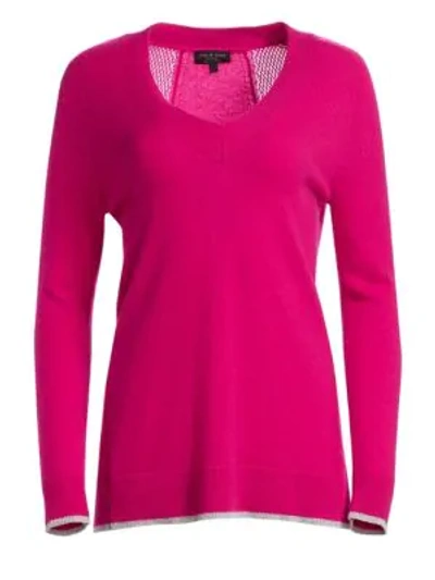 Shop Rag & Bone Yorke Cashmere V-neck Jumper In Pink