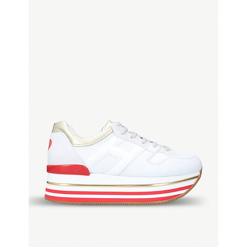 hogan white platform trainers